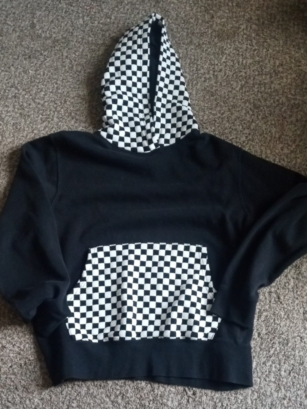 Reflex Black Hoodie with Black & White Checker Accents